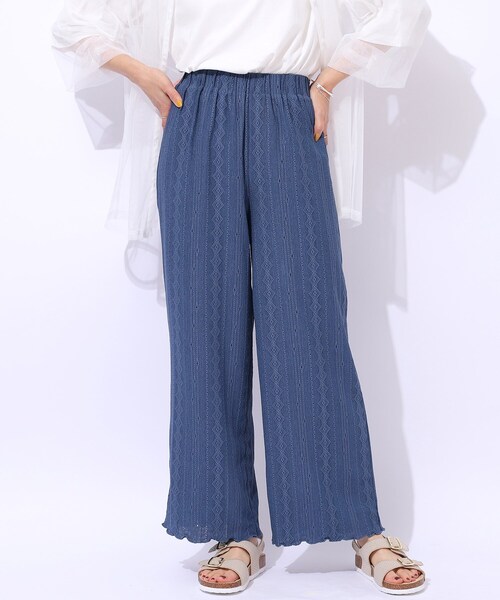 Cutie Blonde（キューティーブロンド）の「【洗える】甘すぎない大人のレース使い ストレートイージーパンツ（その他パンツ・レディース・ブルー/ブラック/ブラウン系その他・02/03/04）」の3枚目の写真