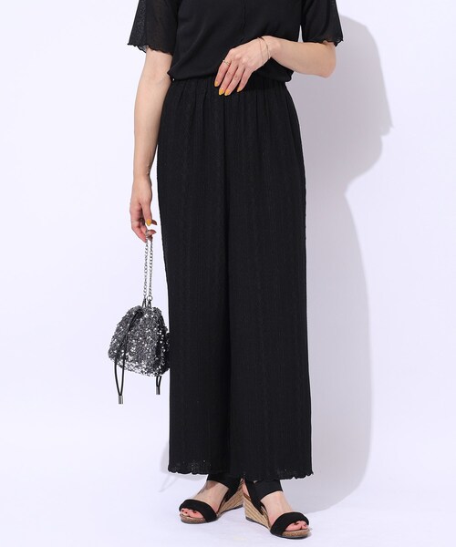 Cutie Blonde（キューティーブロンド）の「【洗える】甘すぎない大人のレース使い ストレートイージーパンツ（その他パンツ・レディース・ブルー/ブラック/ブラウン系その他・02/03/04）」の2枚目の写真