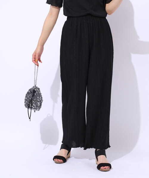 Cutie Blonde（キューティーブロンド）の「【洗える】甘すぎない大人のレース使い ストレートイージーパンツ（その他パンツ・レディース・ブルー/ブラック/ブラウン系その他・02/03/04）」の4枚目の写真