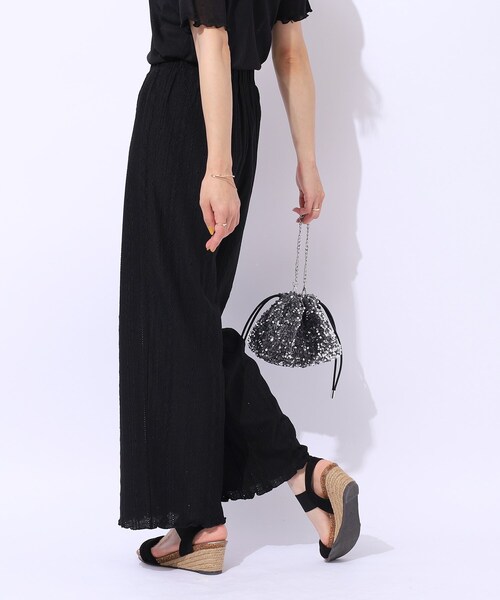 Cutie Blonde（キューティーブロンド）の「【洗える】甘すぎない大人のレース使い ストレートイージーパンツ（その他パンツ・レディース・ブルー/ブラック/ブラウン系その他・02/03/04）」の5枚目の写真