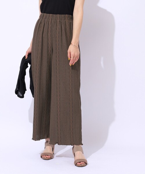 Cutie Blonde（キューティーブロンド）の「【洗える】甘すぎない大人のレース使い ストレートイージーパンツ（その他パンツ・レディース・ブルー/ブラック/ブラウン系その他・02/03/04）」の8枚目の写真