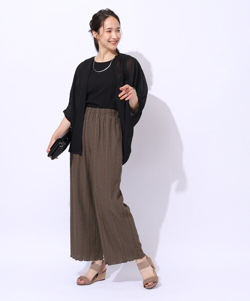 Cutie Blonde（キューティーブロンド）の「【洗える】甘すぎない大人のレース使い ストレートイージーパンツ（その他パンツ・レディース・ブルー/ブラック/ブラウン系その他・02/03/04）」の10枚目の写真