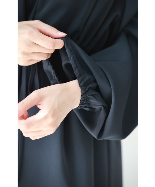 cawaii（カワイイ）の「無地でも華やかな ティアードロングワンピース（ワンピース・レディース・ネイビー/オレンジ・FREE）」の16枚目の写真