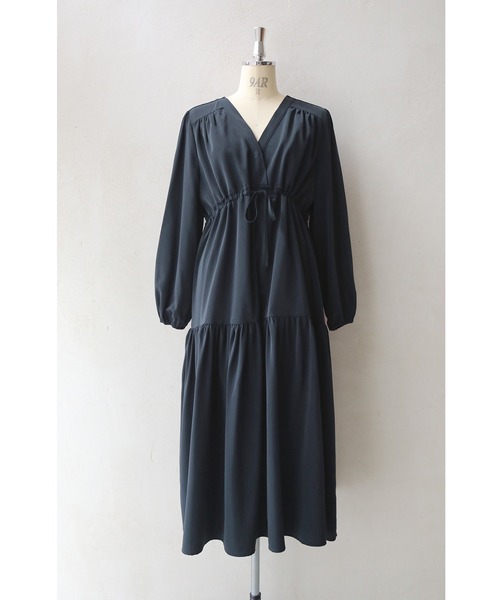 cawaii（カワイイ）の「無地でも華やかな ティアードロングワンピース（ワンピース・レディース・ネイビー/オレンジ・FREE）」の19枚目の写真