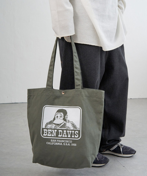 BEN DAVIS（ベンデイビス）の「【BEN DAVIS】ベンデイビス TOTE BAG（トートバッグ・メンズ・ブラック/オリーブ/オフホワイト/ブラウン・フリー）」の4枚目の写真