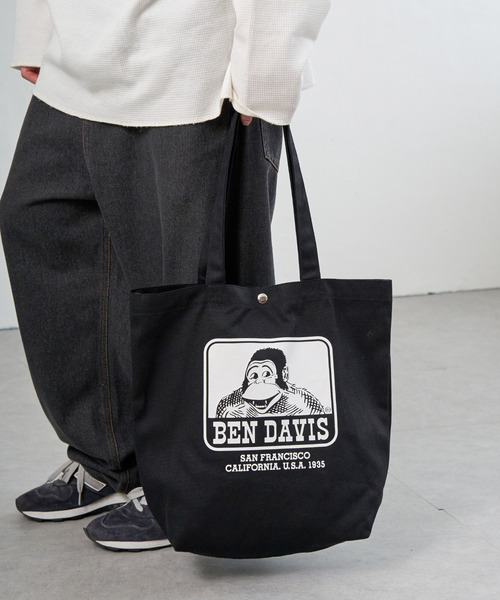 BEN DAVIS（ベンデイビス）の「【BEN DAVIS】ベンデイビス TOTE BAG（トートバッグ・メンズ・ブラック/オリーブ/オフホワイト/ブラウン・フリー）」の10枚目の写真