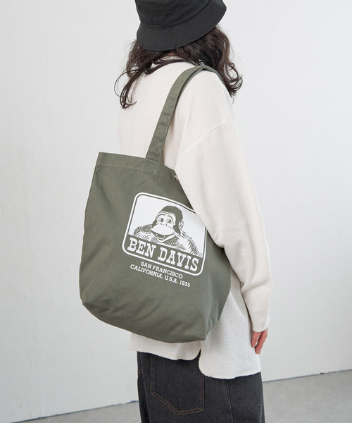 BEN DAVIS（ベンデイビス）の「【BEN DAVIS】ベンデイビス TOTE BAG（トートバッグ・メンズ・ブラック/オリーブ/オフホワイト/ブラウン・フリー）」の9枚目の写真