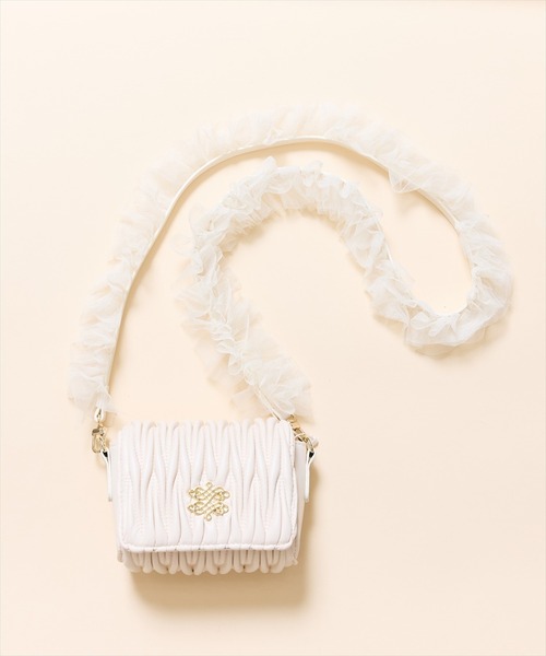 SWINGLE（スウィングル）の「チュールストラップミニショルダーバッグ（ショルダーバッグ・レディース・アイボリー/ブラック・FREE）」の2枚目の写真