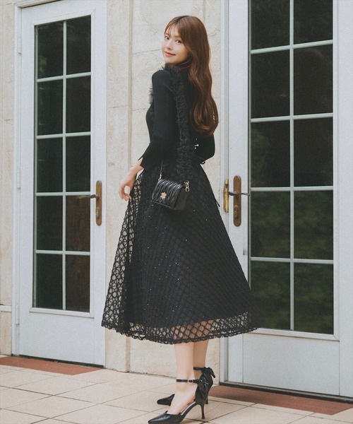 SWINGLE（スウィングル）の「チュールストラップミニショルダーバッグ（ショルダーバッグ・レディース・アイボリー/ブラック・FREE）」の8枚目の写真