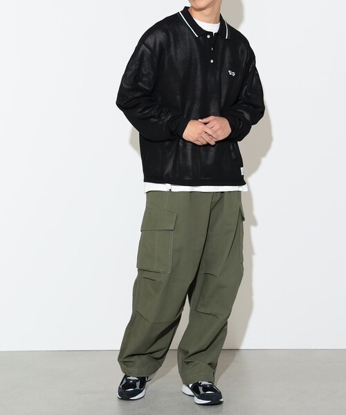 【FR2golf】ロングスリーブ ニットポロシャツ ネイビー XLサイズ URBAN RESEARCH Sonny Label ポロシャツ 「洗濯可」OOPS ロング