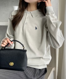 U.S. POLO ASSN.（ユーエスポロアッスン）の「U.S. POLO ASSN. /ユーエスポロアッスン Ada.別注 長袖ワンポイント春ニットポロシャツ（ポロシャツ）」