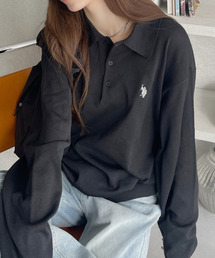 U.S. POLO ASSN.（ユーエスポロアッスン）の「U.S. POLO ASSN. /ユーエスポロアッスン Ada.別注 長袖ワンポイント春ニットポロシャツ（ポロシャツ）」