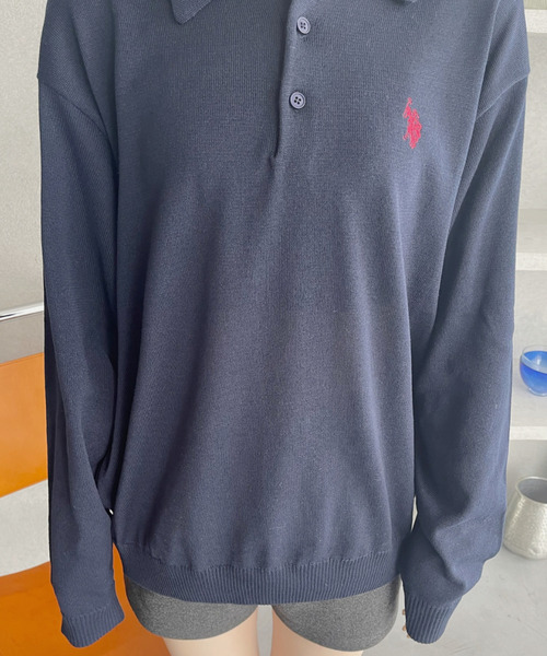 U.S. POLO ASSN.(ユーエスポロアッスン)の「U.S. POLO ASSN. /ユーエスポロアッスン Ada.別注 長袖ワンポイント春ニットポロシャツ(ニット/セーター・レディース・ネイビー/ブラウン/アイボリー/ブラック/ダークオリーブ/ブルー系その他/ライトグレー/ライトピンク・S/M/L)」の21枚目の写真