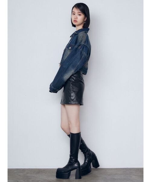 EMODA(エモダ)の「カーブウエストミニスカート(スカート・レディース・グレー/その他/ブラック・SMALL/MEDIUM)」の6枚目の写真