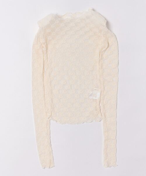 HALEY PESCA（ヘーリーペスカ）の「HALEY PESCA/フラワーシースルートップス（Tシャツ/カットソー・レディース・ブラック/アイボリー・LARGE/MEDIUM/SMALL）」の6枚目の写真