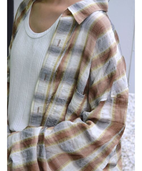 ungrid♡チェックシャツ セール】サイドスリットチェックシャツ（シャツ/ブラウス
