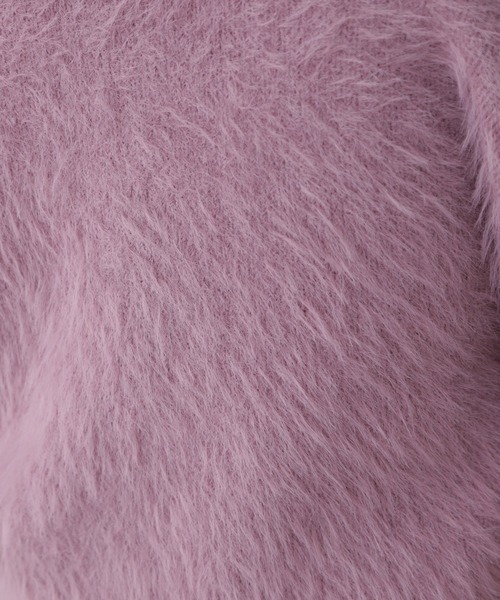 FREE'S MART（フリーズマート）の「Vネックシャギーニットカーディガン（カーディガン/ボレロ・レディース・ホワイト/グレー/グリーン/パープル・FREE）」の11枚目の写真