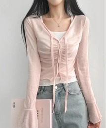 gossip！ロサンゼルス | Y2K ベルスリーブシアーストラップカーディガン(Tシャツ/カットソー)