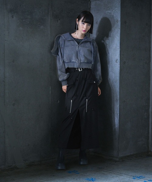 HARE（ハレ）の「【EDGY MODE SET UP対応】ビジューポケットスカート(HARE)（スカート・レディース・ブラック・FREE）」の3枚目の写真