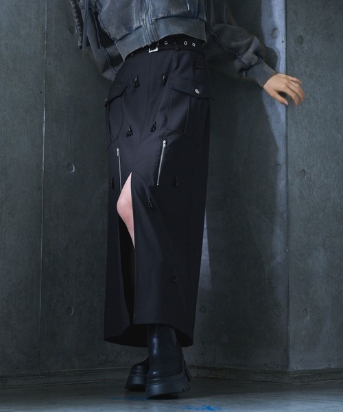 HARE（ハレ）の「【EDGY MODE SET UP対応】ビジューポケットスカート(HARE)（スカート・レディース・ブラック・FREE）」の10枚目の写真