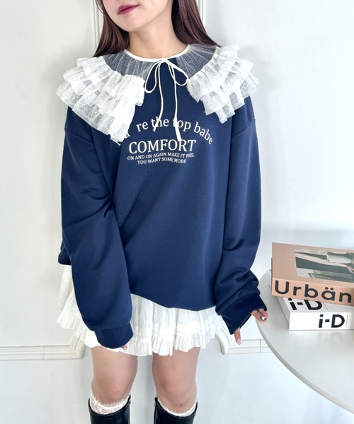 Loueme（ルエム）の「レースティアードフリル付け襟（付け襟・レディース・ブラック/ホワイト・FREE）」の6枚目の写真