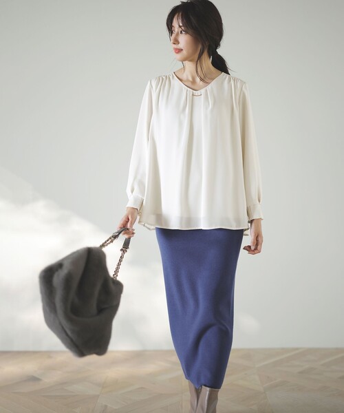 ANY SIS（エニィスィス）の「フェイクファーチェーン トートバッグ（ショルダーバッグ・レディース・ライトグレー系/ダークブラウン系・2）」の3枚目の写真