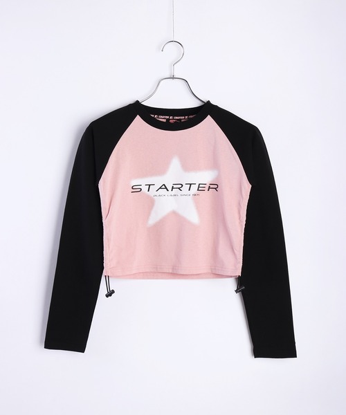 STARTER(スターター)の「STARTER BLACK LABEL ラグランスリーブ クロップド丈 裾シャーリング ロンT スター WOMAN(Tシャツ/カットソー・レディース・ホワイト/ホワイト系その他/ピンク・M/L)」の3枚目の写真