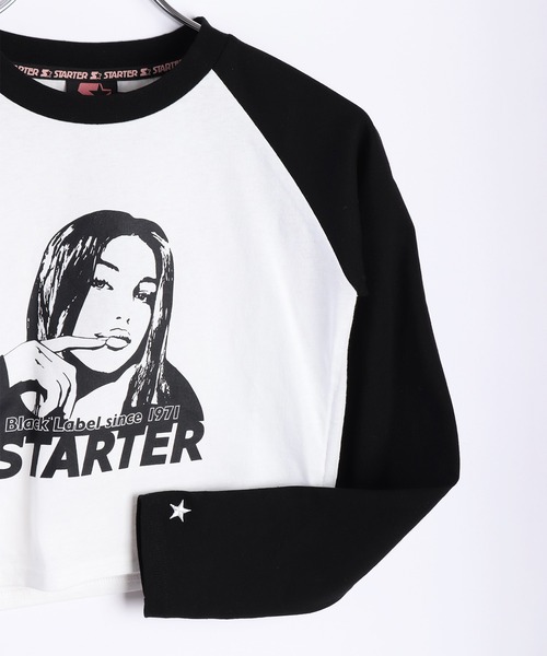 STARTER(スターター)の「STARTER BLACK LABEL ラグランスリーブ クロップド丈 裾シャーリング ロンT スター WOMAN(Tシャツ/カットソー・レディース・ホワイト/ホワイト系その他/ピンク・M/L)」の10枚目の写真