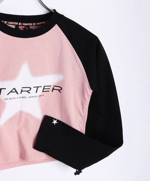 STARTER(スターター)の「STARTER BLACK LABEL ラグランスリーブ クロップド丈 裾シャーリング ロンT スター WOMAN(Tシャツ/カットソー・レディース・ホワイト/ホワイト系その他/ピンク・M/L)」の13枚目の写真