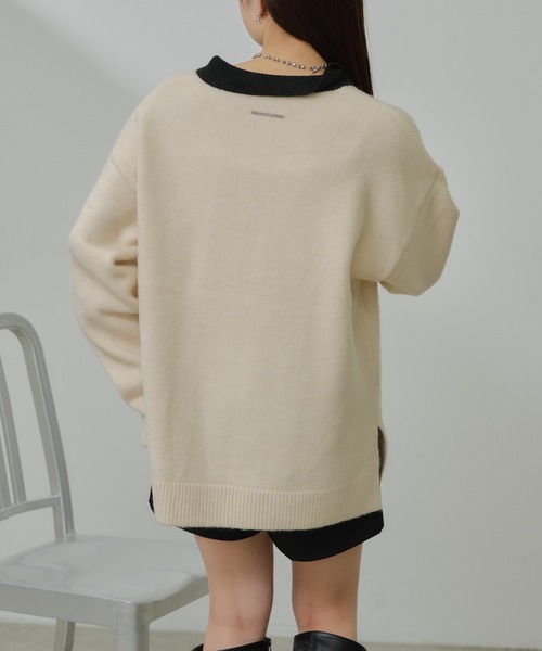 RAY CASSIN(レイカズン)の「【チクチクしないニット】スキッパーポロ刺繍ニット(ニット/セーター・レディース・アイボリー/ホワイト系その他2/グレー系その他2・FREE)」の17枚目の写真