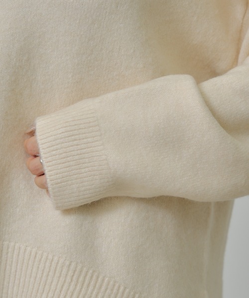 チクチクしないニット】スキッパーポロ刺繍ニット（ニット/セーター