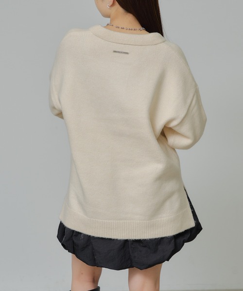 RAY CASSIN(レイカズン)の「【チクチクしないニット】スキッパーポロ刺繍ニット(ニット/セーター・レディース・アイボリー/ホワイト系その他2/グレー系その他2・FREE)」の10枚目の写真