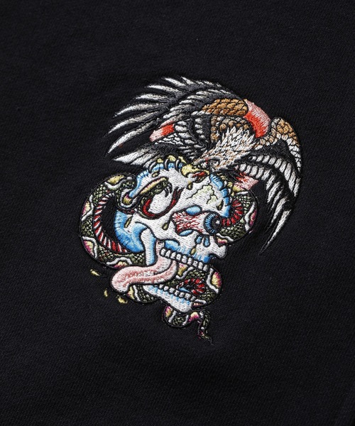 Ed Hardy(エドハーディー)の「XLARGE×ED HARDY ZIP HOODED SWEATSHIRT(スウェット・メンズ・ブラック/オフホワイト・S/M/L/XL)」の5枚目の写真