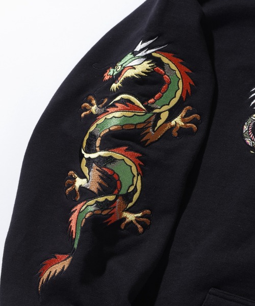 Ed Hardy(エドハーディー)の「XLARGE×ED HARDY ZIP HOODED SWEATSHIRT(スウェット・メンズ・ブラック/オフホワイト・S/M/L/XL)」の7枚目の写真