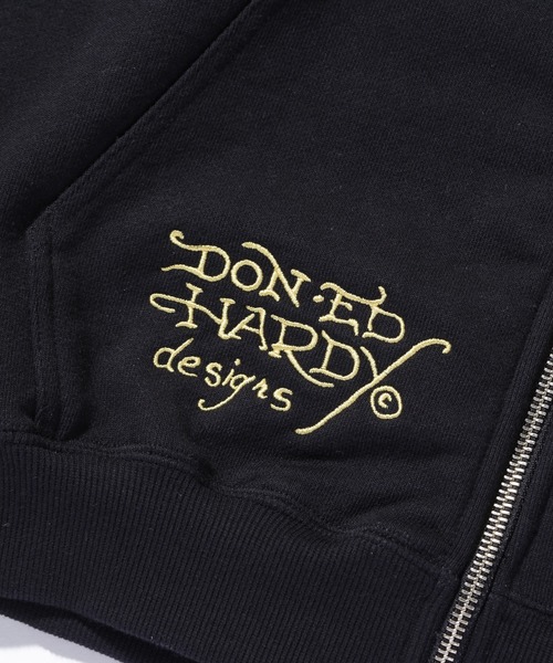 Ed Hardy(エドハーディー)の「XLARGE×ED HARDY ZIP HOODED SWEATSHIRT(スウェット・メンズ・ブラック/オフホワイト・S/M/L/XL)」の8枚目の写真