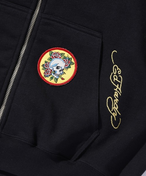 Ed Hardy(エドハーディー)の「XLARGE×ED HARDY ZIP HOODED SWEATSHIRT(スウェット・メンズ・ブラック/オフホワイト・S/M/L/XL)」の9枚目の写真