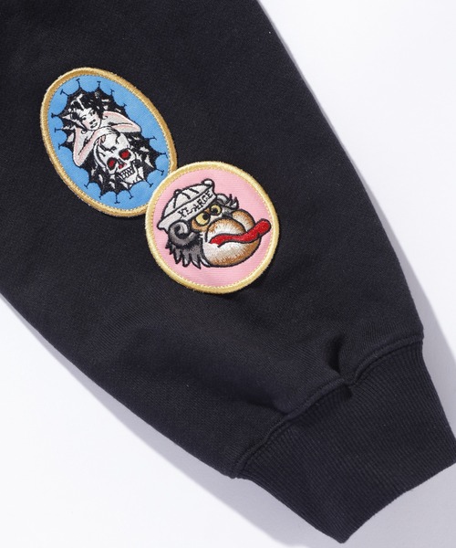 Ed Hardy(エドハーディー)の「XLARGE×ED HARDY ZIP HOODED SWEATSHIRT(スウェット・メンズ・ブラック/オフホワイト・S/M/L/XL)」の11枚目の写真