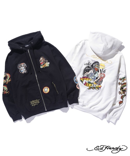 Ed Hardy（エドハーディー）の「XLARGE×ED HARDY ZIP HOODED