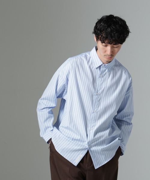 美品 ユニ yuni コットンバンドカラーシャツ 長袖 ワイド 白 日本製 美品 ユニ yuni コットンバンドカラーシャツ 長袖 ワイド 白