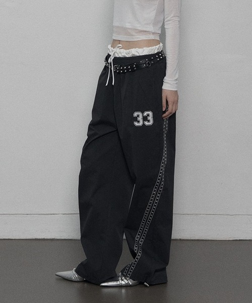 SETUPEXE（セットアップイーエックスイー）の「SETUP EXE／33スターラインパンツ（その他パンツ・レディース・ベージュ/ブラック・FREE）」の2枚目の写真