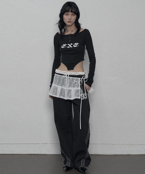 SETUPEXE（セットアップイーエックスイー）の「SETUP EXE／33スターラインパンツ（その他パンツ・レディース・ベージュ/ブラック・FREE）」の3枚目の写真