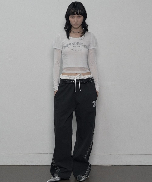 SETUPEXE（セットアップイーエックスイー）の「SETUP EXE／33スターラインパンツ（その他パンツ・レディース・ベージュ/ブラック・FREE）」の5枚目の写真