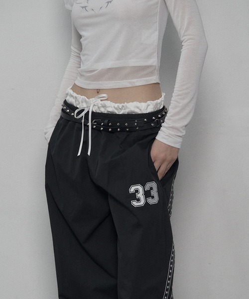 SETUPEXE（セットアップイーエックスイー）の「SETUP EXE／33スターラインパンツ（その他パンツ・レディース・ベージュ/ブラック・FREE）」の9枚目の写真
