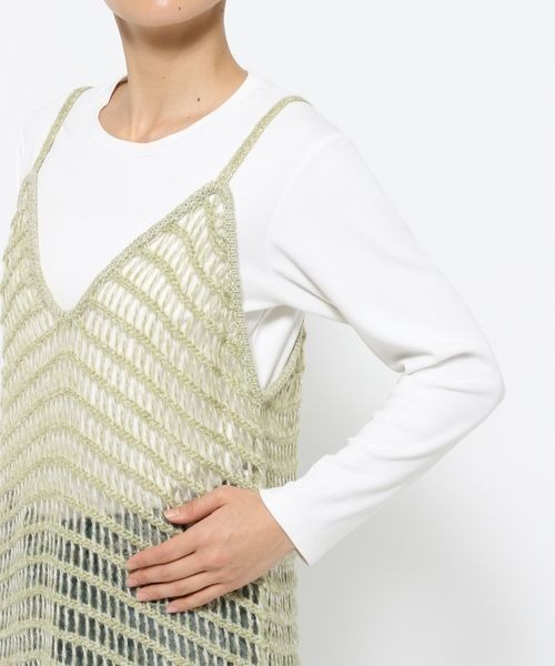 LOWRYS FARM（ローリーズファーム）の「ニットキャミワンピース　150225（ワンピース・レディース・アイボリー/ブラック/グリーン・FREE）」の8枚目の写真