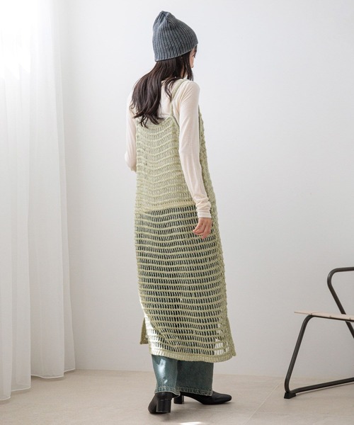 LOWRYS FARM（ローリーズファーム）の「ニットキャミワンピース　150225（ワンピース・レディース・アイボリー/ブラック/グリーン・FREE）」の16枚目の写真