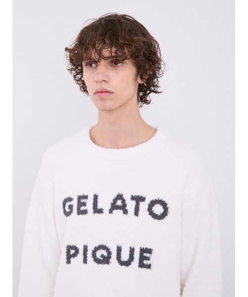 gelato pique（ジェラートピケ）の「【HOMME】パウダーロゴジャガードプルオーバー&ロングパンツセット（ルームウェア/パジャマ・メンズ・チャコールグレー/オフホワイト・MEDIUM/LARGE）」の11枚目の写真