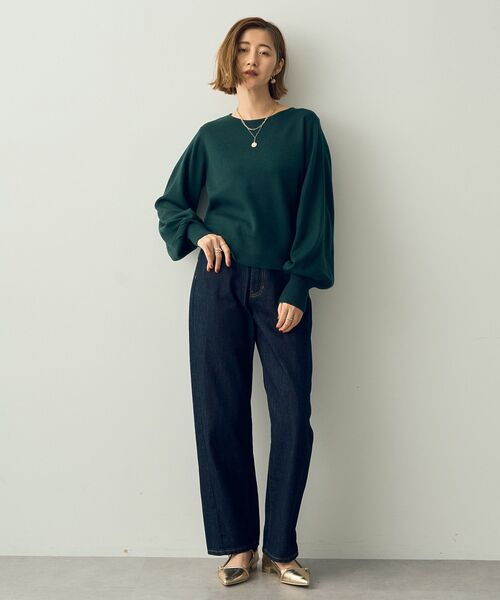 YECCA VECCA(イェッカヴェッカ)の「ボリューム袖ニット(ニット/セーター・レディース・ブラック/グレイッシュベージュ/ボルドー/グリーン・FREE)」の11枚目の写真