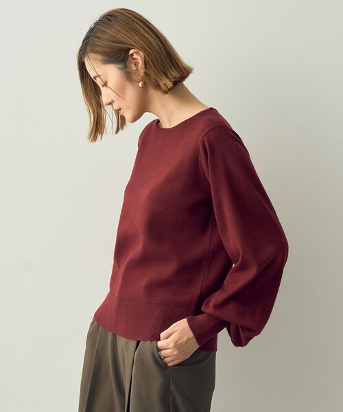 YECCA VECCA(イェッカヴェッカ)の「ボリューム袖ニット(ニット/セーター・レディース・ブラック/グレイッシュベージュ/ボルドー/グリーン・FREE)」の16枚目の写真