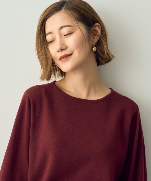YECCA VECCA(イェッカヴェッカ)の「ボリューム袖ニット(ニット/セーター・レディース・ブラック/グレイッシュベージュ/ボルドー/グリーン・FREE)」の18枚目の写真