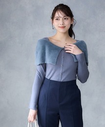 前後2wayシャギーオフショルニットプルオーバー
